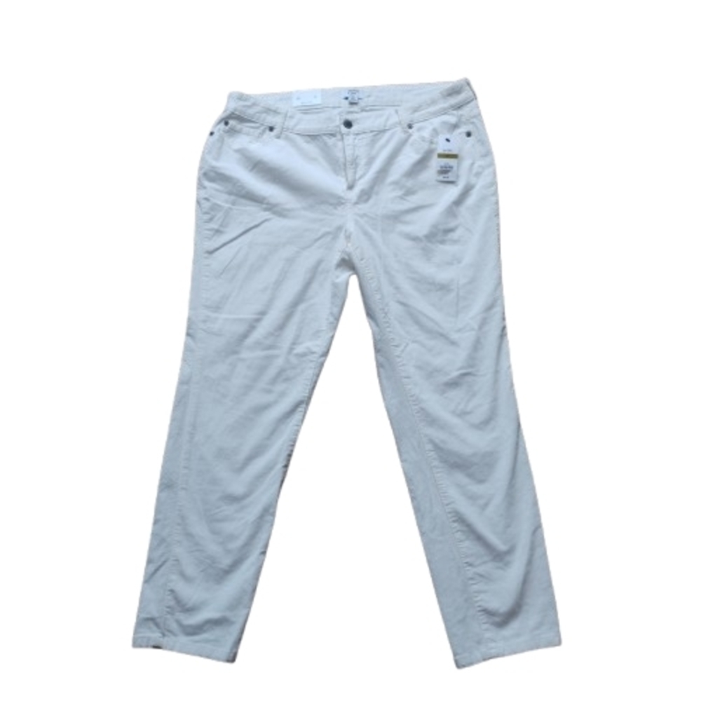 NWT Crown & Ivy Off‑White Fine Corduroy Skinny Jeans Petite 14